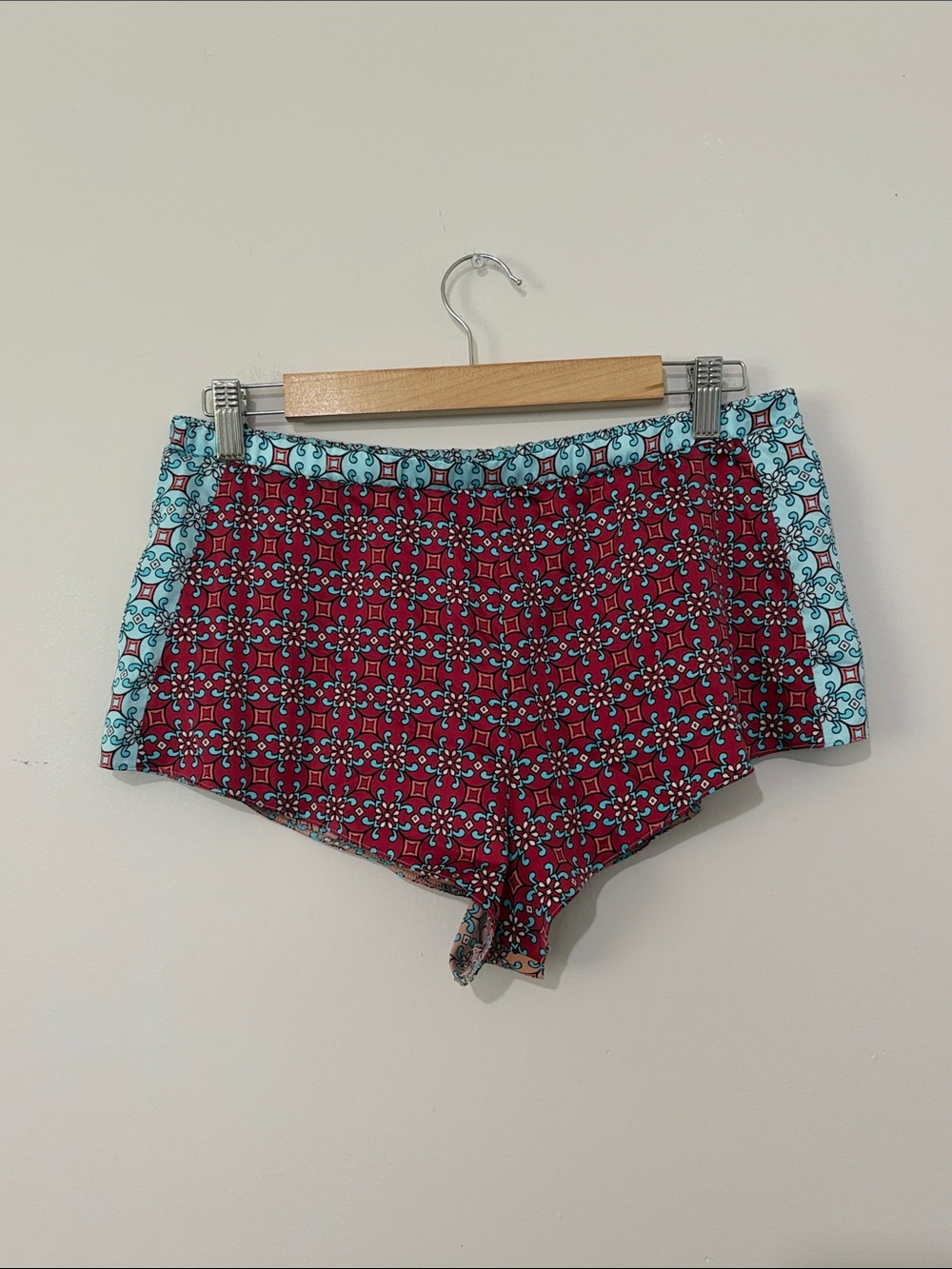 Victoria's Secret Burgundy and Aqua Printed Hipster Panties